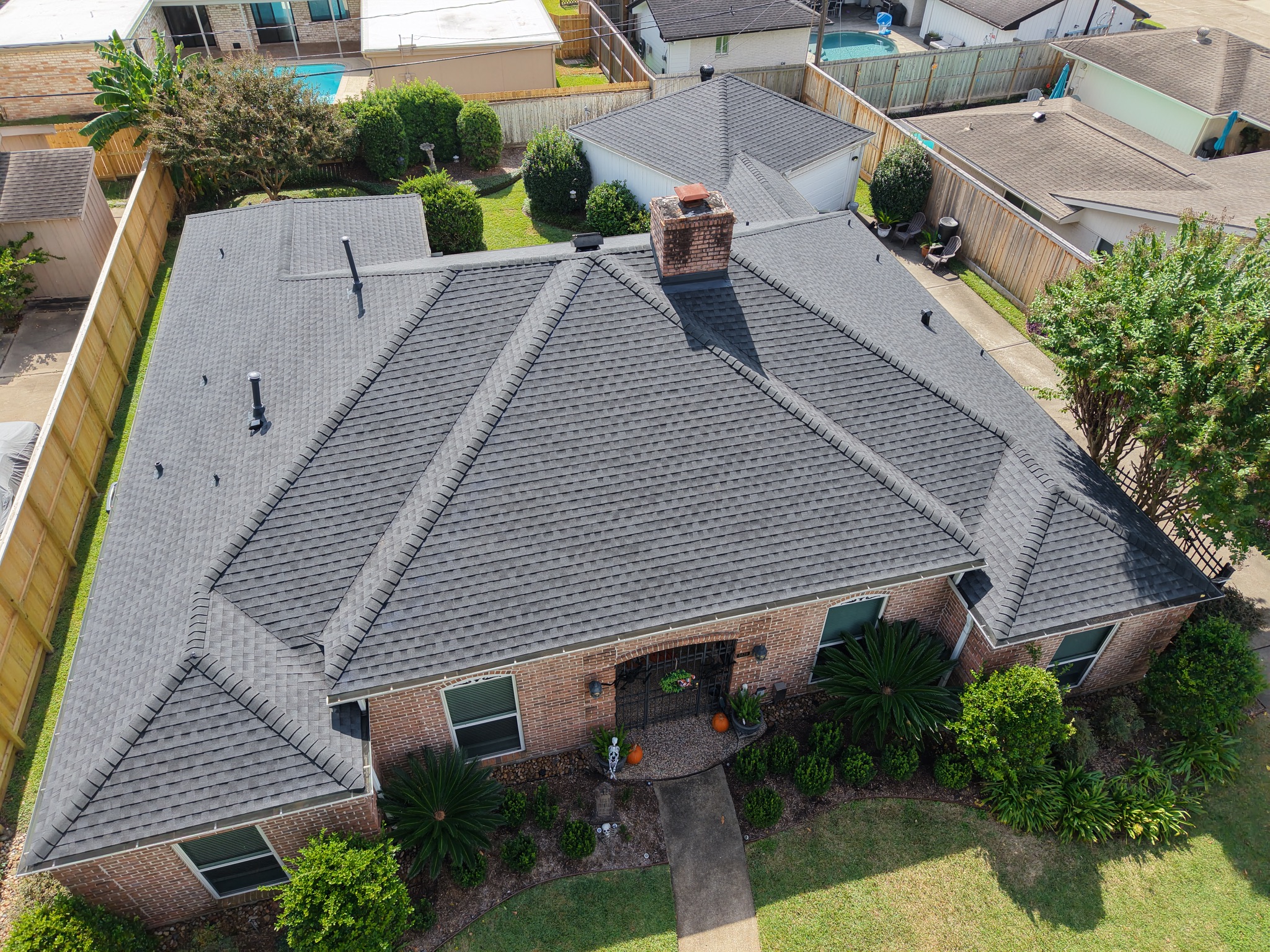 Finished residential roof